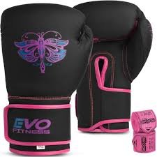 Gants de Boxe Roses EVO Fitness pour Femmes