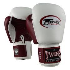 Gants de Boxe Twins Special BGVL 3 Blanc/Rouge Vin - 12 oz