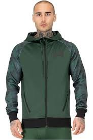 Pull à Capuche Tapout Training Vert/Noir pour Homme