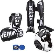 Kit de Boxe Venum Noir/Blanc 10 oz - Taille M